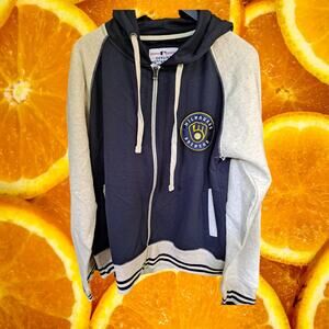 NWT MLB Genuine Merchandise Milwaukee Brewers Full Zip Hoodie Size 1‎